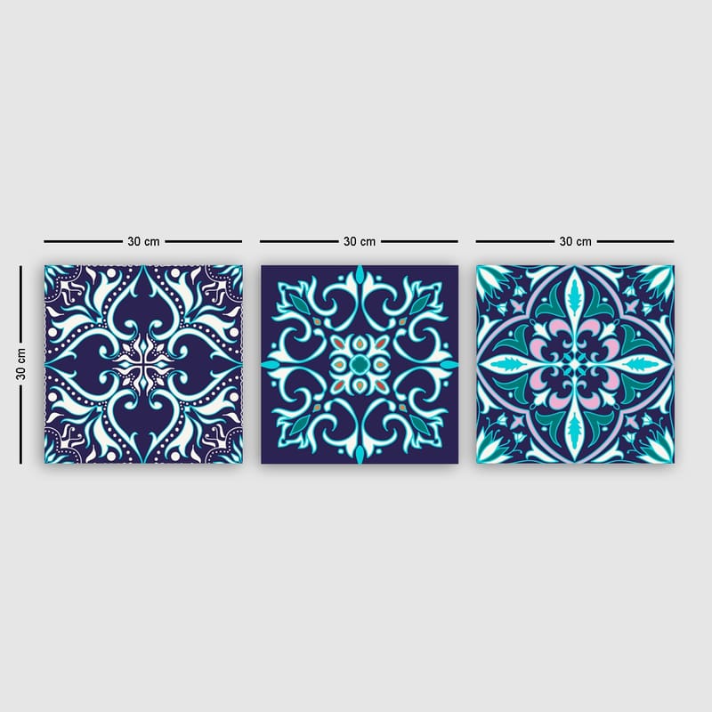 Dekorativ Canvastavla 3-Delar 30x30 cm - Flerfärgad - Inredning - Tavlor & konst - Canvastavlor