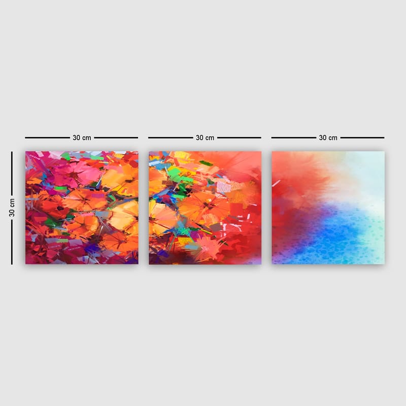Dekorativ Canvastavla 3-Delar 30x30 cm - Flerfärgad - Inredning - Tavlor & konst - Canvastavlor