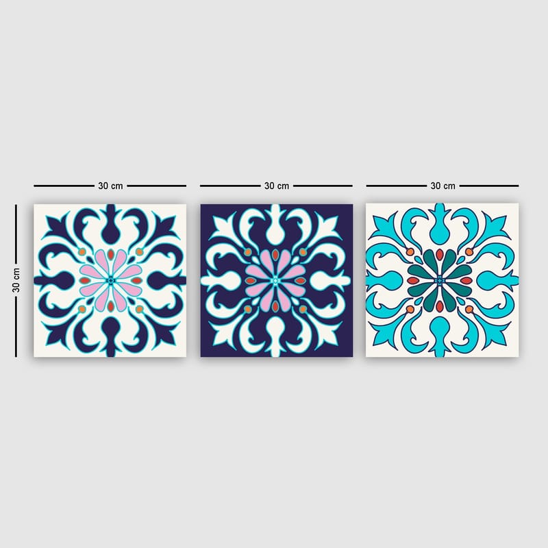 Dekorativ Canvastavla 3-Delar 30x30 cm - Flerfärgad - Inredning - Tavlor & konst - Canvastavlor