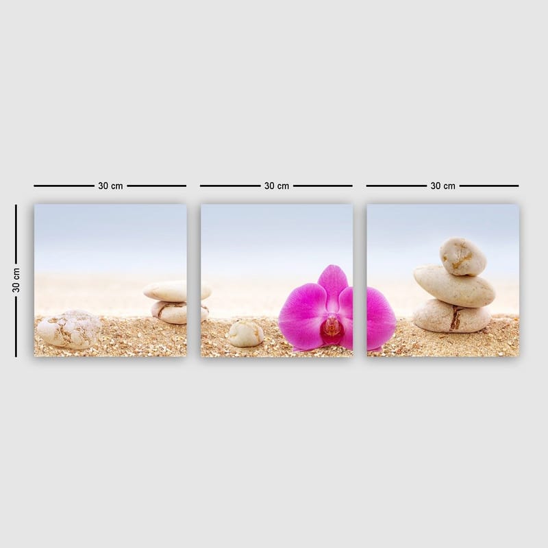 Dekorativ Canvastavla 3-Delar 30x30 cm - Flerfärgad - Inredning - Tavlor & konst - Canvastavlor
