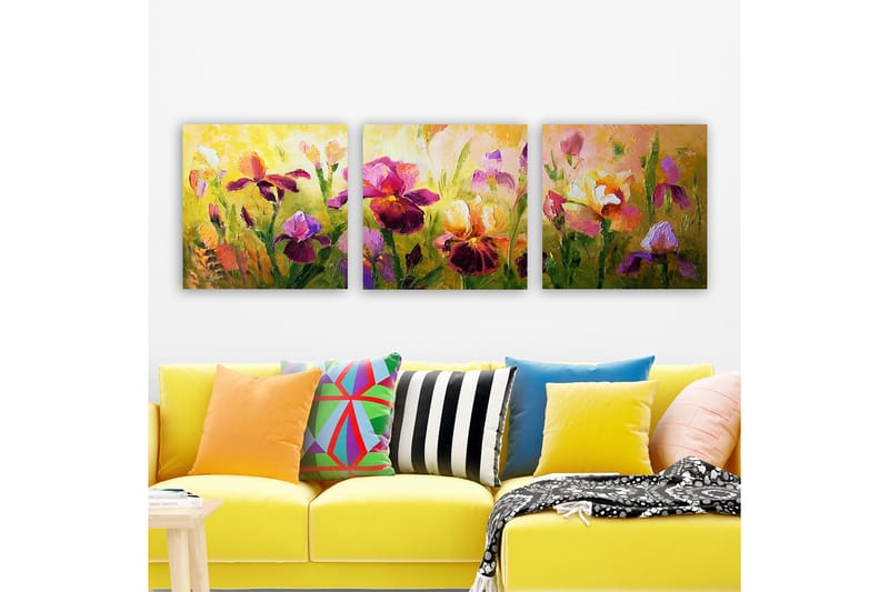 Dekorativ Canvastavla 3-Delar 30x30 cm, Flerf ärgad