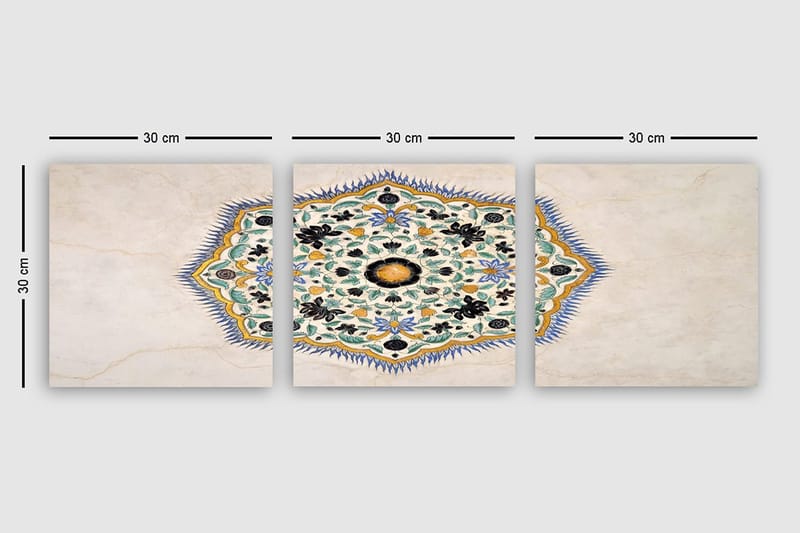 Dekorativ Canvastavla 3-Delar 30x30 cm - Flerfärgad - Inredning - Tavlor & konst - Canvastavlor