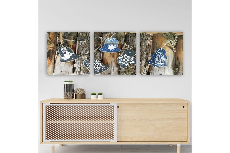 Dekorativ Canvastavla 3-Delar 30x30 cm - Flerfärgad - Inredning - Tavlor & konst - Canvastavlor