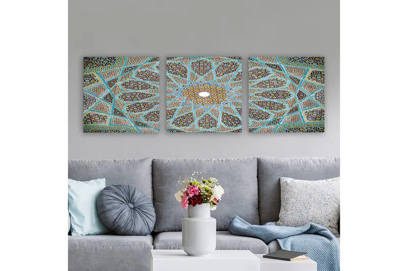 Dekorativ Canvastavla 3-Delar 30x30 cm, Flerfärgad