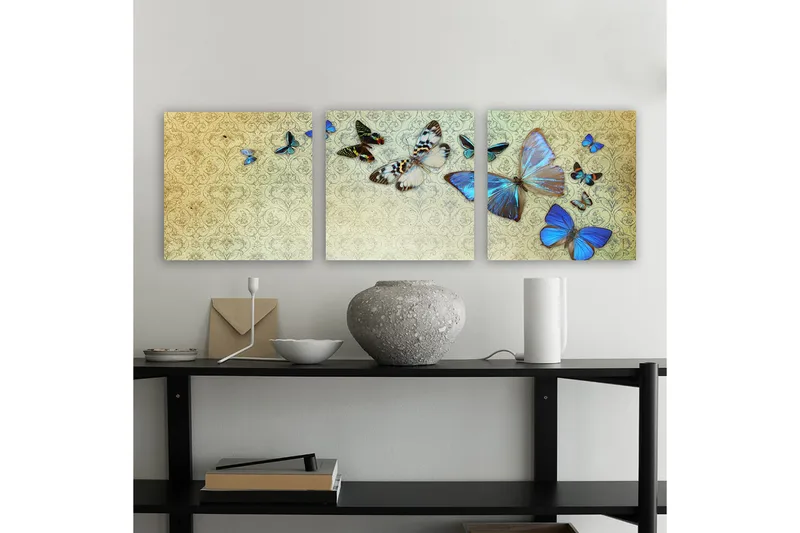 Dekorativ Canvastavla 3-Delar 30x30 cm, Flerfärgad