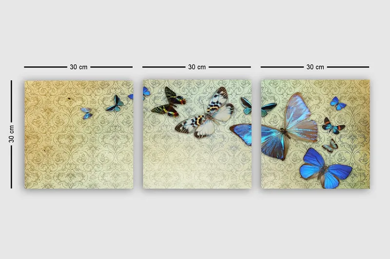 Dekorativ Canvastavla 3-Delar 30x30 cm - Flerfärgad - Inredning - Tavlor & konst - Canvastavlor