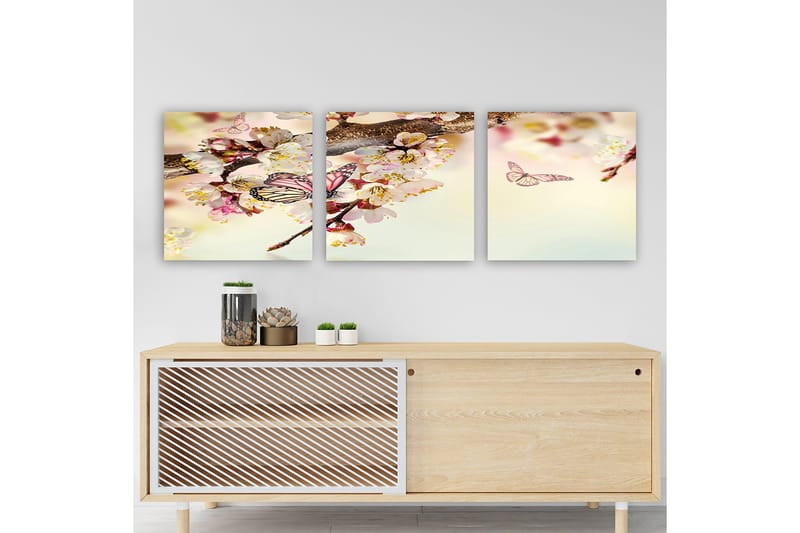 Dekorativ Canvastavla 3-Delar 30x30 cm, Flerfärgad