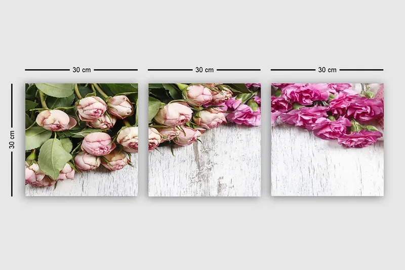 Dekorativ Canvastavla 3-Delar 30x30 cm - Flerfärgad - Inredning - Tavlor & konst - Canvastavlor