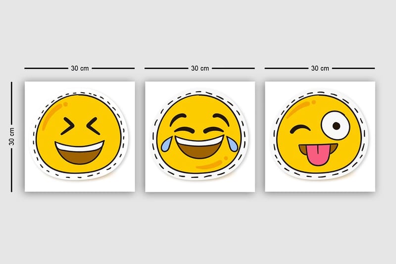 Dekorativ Canvastavla 3-Delar 30x30 cm - Flerfärgad - Inredning - Tavlor & konst - Canvastavlor