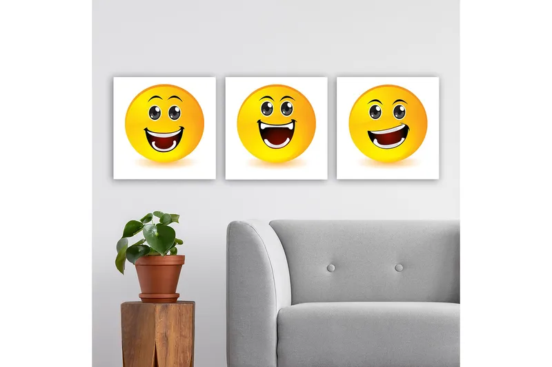 Dekorativ Canvastavla 3-Delar 30x30 cm, Flerfärgad