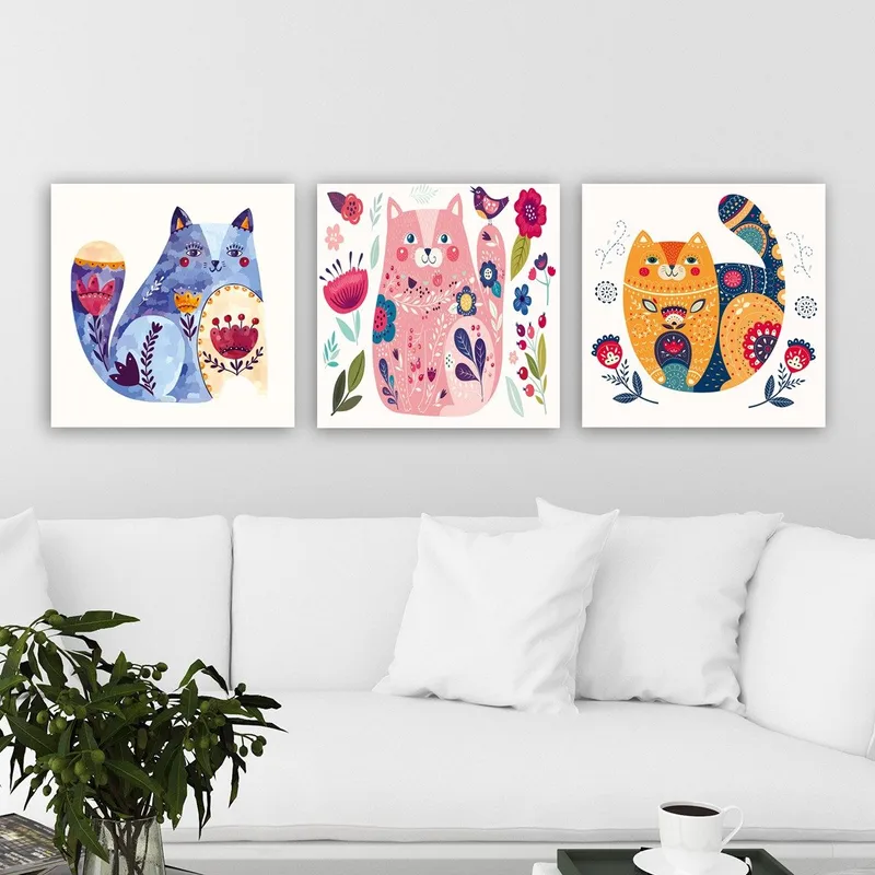 Dekorativ Canvastavla 3-Delar 30x30 cm, Flerfärgad