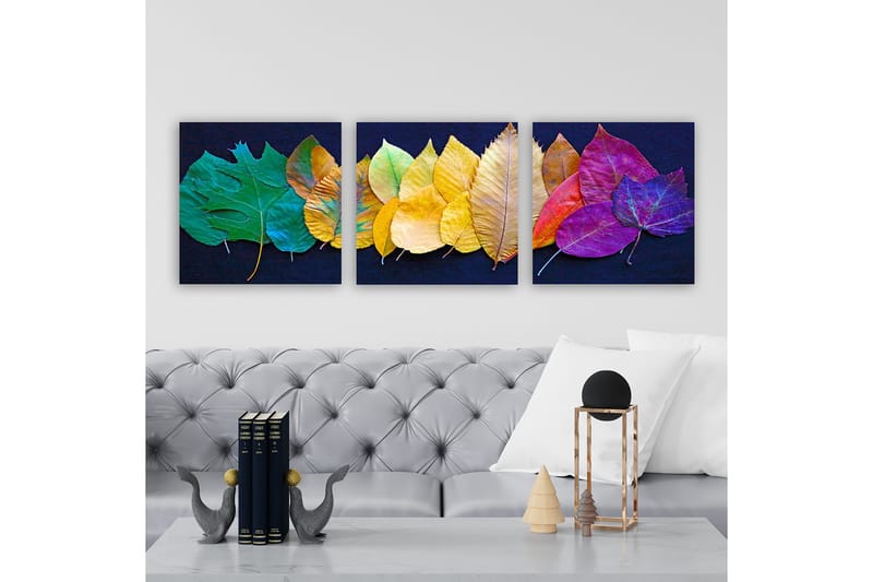 Dekorativ Canvastavla 3-Delar 30x30 cm, Flerfärgad