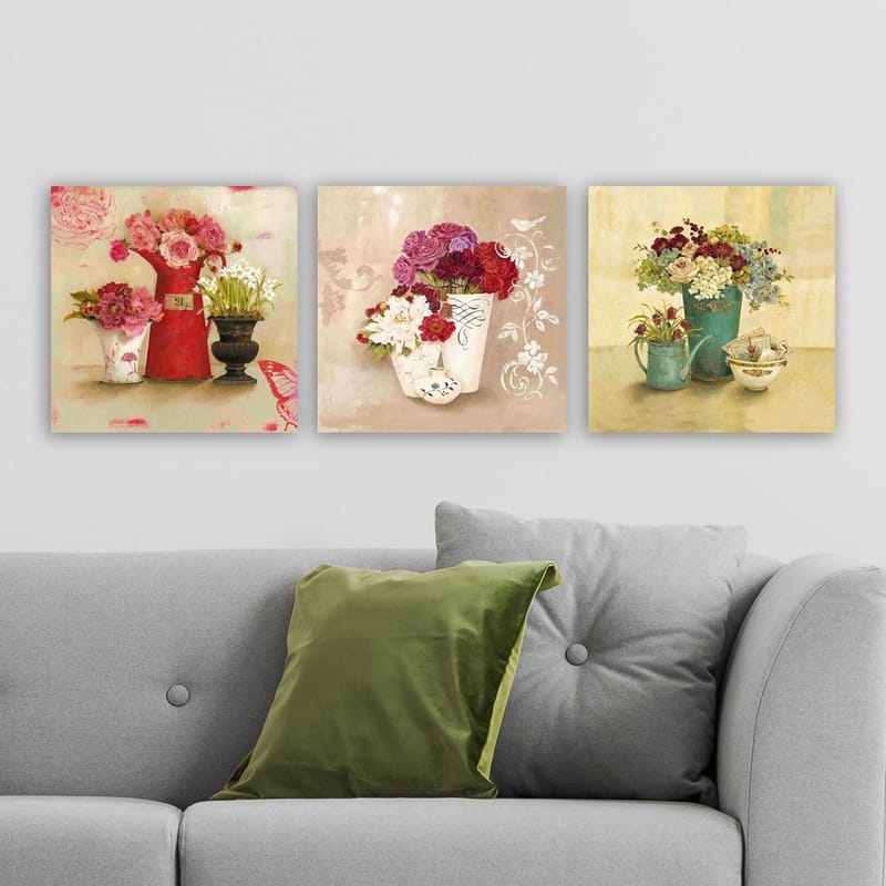 Dekorativ Canvastavla 3-Delar 30x30 cm - Flerfärgad - Inredning - Tavlor & konst - Canvastavlor