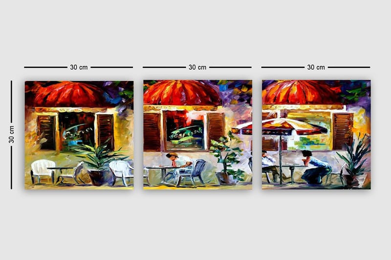 Dekorativ Canvastavla 3-Delar 30x30 cm - Flerfärgad - Inredning - Tavlor & konst - Canvastavlor