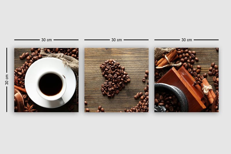 Dekorativ Canvastavla 3-Delar 30x30 cm - Flerfärgad - Inredning - Tavlor & konst - Canvastavlor