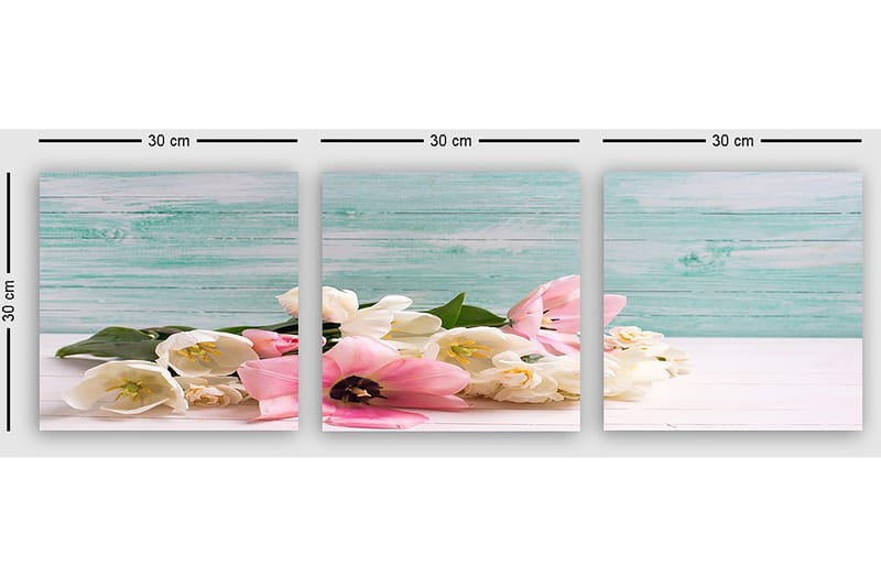Dekorativ Canvastavla 3-Delar 30x30 cm - Flerfärgad - Inredning - Tavlor & konst - Canvastavlor