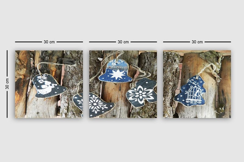 Dekorativ Canvastavla 3-Delar 30x30 cm - Flerfärgad - Inredning - Tavlor & konst - Canvastavlor