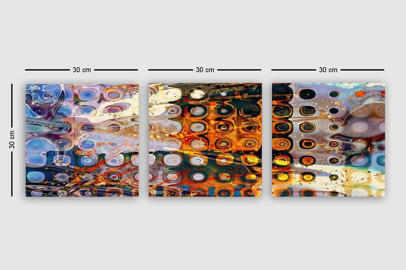 Dekorativ Canvastavla 3-Delar 30x30 cm - Flerfärgad - Inredning - Tavlor & konst - Canvastavlor