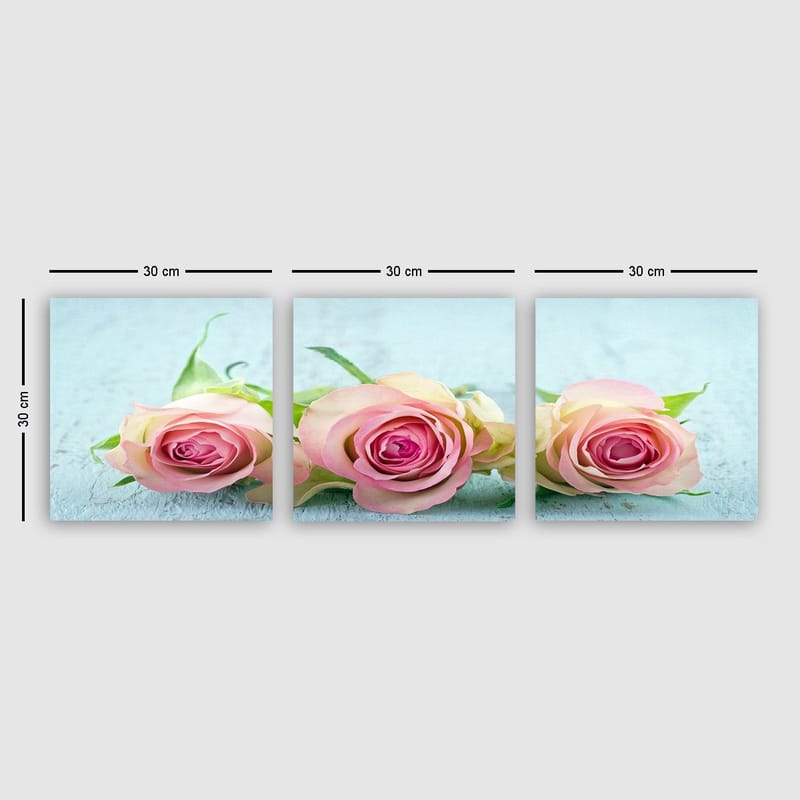 Dekorativ Canvastavla 3-Delar 30x30 cm - Flerfärgad - Inredning - Tavlor & konst - Canvastavlor