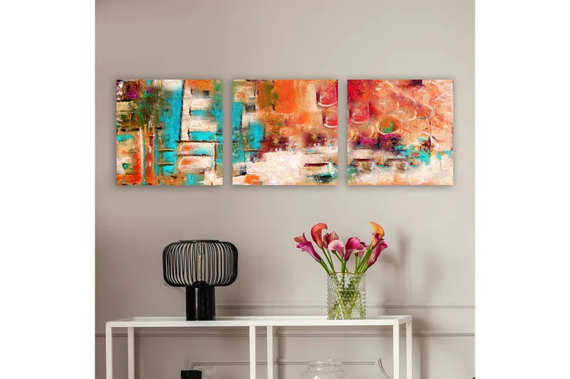 Dekorativ Canvastavla 3-Delar 30x30 cm, Flerfärgad
