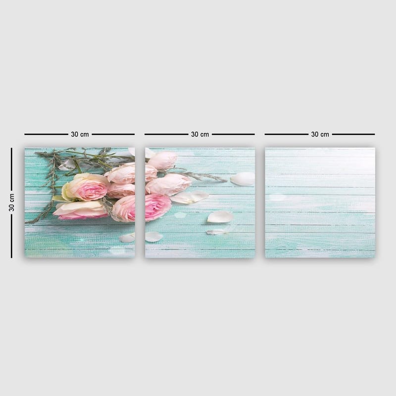 Dekorativ Canvastavla 3-Delar 30x30 cm, Flerfärgad