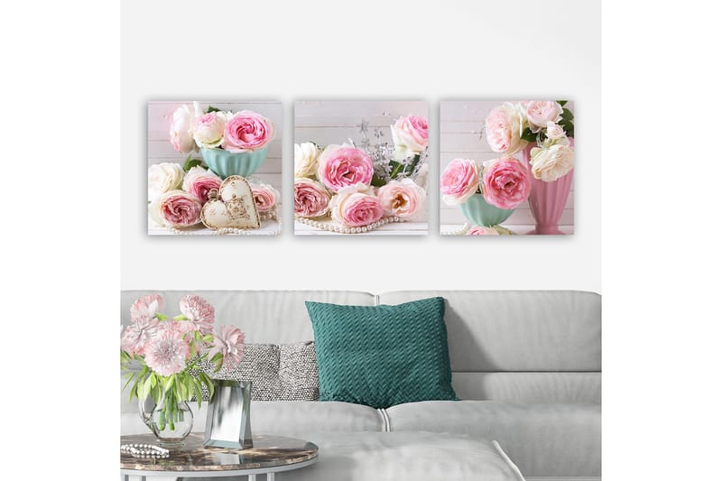 Dekorativ Canvastavla 3-Delar 30x30 cm, Flerfärgad