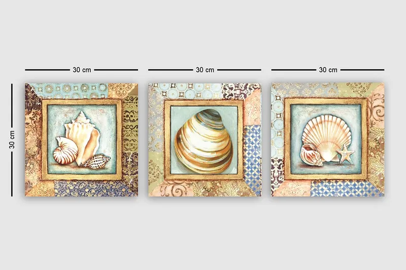 Dekorativ Canvastavla 3-Delar 30x30 cm - Flerfärgad - Inredning - Tavlor & konst - Canvastavlor