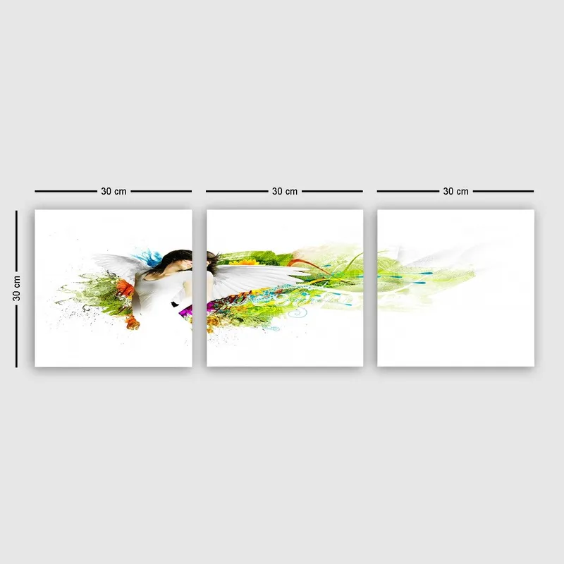 Dekorativ Canvastavla 3-Delar 30x30 cm, Flerfärgad