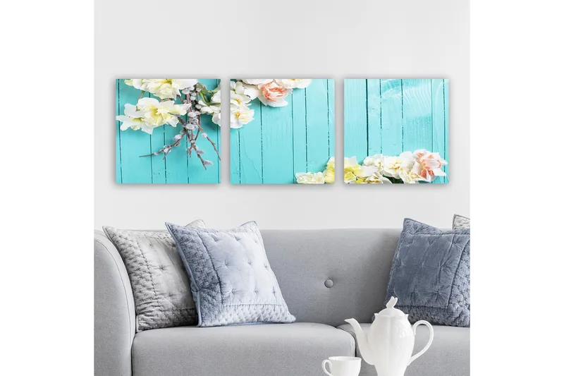 Dekorativ Canvastavla 3-Delar 30x30 cm, Flerfärgad