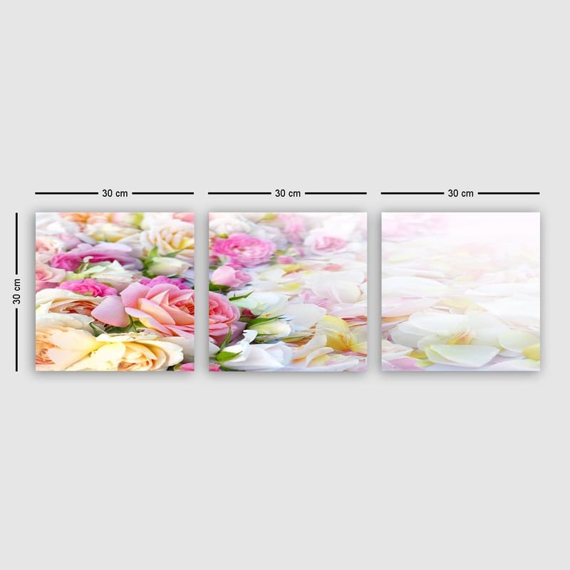 Dekorativ Canvastavla 3-Delar 30x30 cm, Flerfärgad