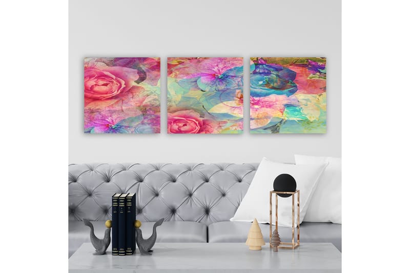 Dekorativ Canvastavla 3-Delar 30x30 cm, Flerfärgad