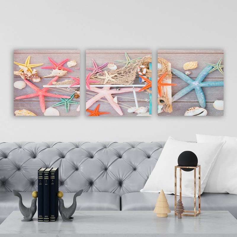 Dekorativ Canvastavla 3-Delar 30x30 cm - Flerfärgad - Inredning - Tavlor & konst - Canvastavlor