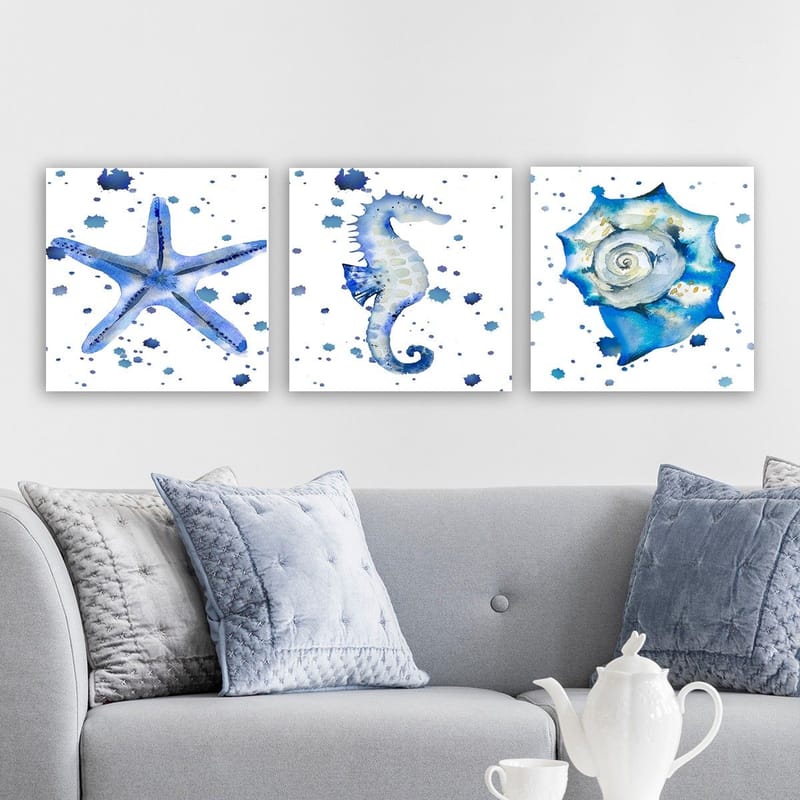 Dekorativ Canvastavla 3-Delar 30x30 cm - Flerfärgad - Inredning - Tavlor & konst - Canvastavlor