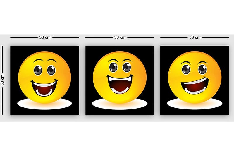 Dekorativ Canvastavla 3-Delar 30x30 cm - Flerfärgad - Inredning - Tavlor & konst - Canvastavlor