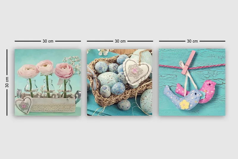 Dekorativ Canvastavla 3-Delar 30x30 cm - Flerfärgad - Inredning - Tavlor & konst - Canvastavlor