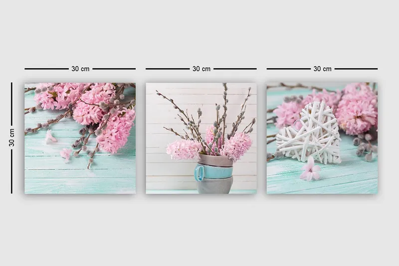 Dekorativ Canvastavla 3-Delar 30x30 cm - Flerfärgad - Inredning - Tavlor & konst - Canvastavlor