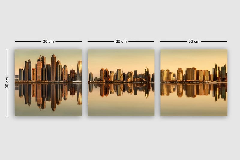 Dekorativ Canvastavla 3-Delar 30x30 cm - Flerfärgad - Inredning - Tavlor & konst - Canvastavlor