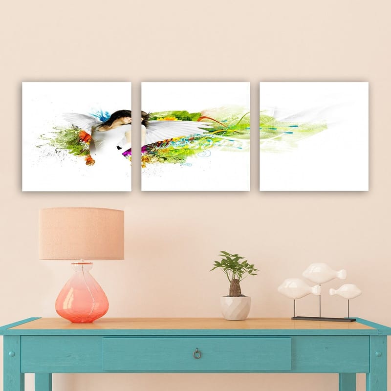 Dekorativ Canvastavla 3-Delar 30x30 cm - Flerfärgad - Inredning - Tavlor & konst - Canvastavlor