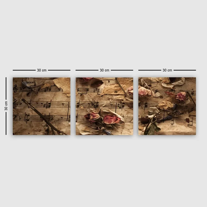 Dekorativ Canvastavla 3-Delar 30x30 cm, Flerfärgad
