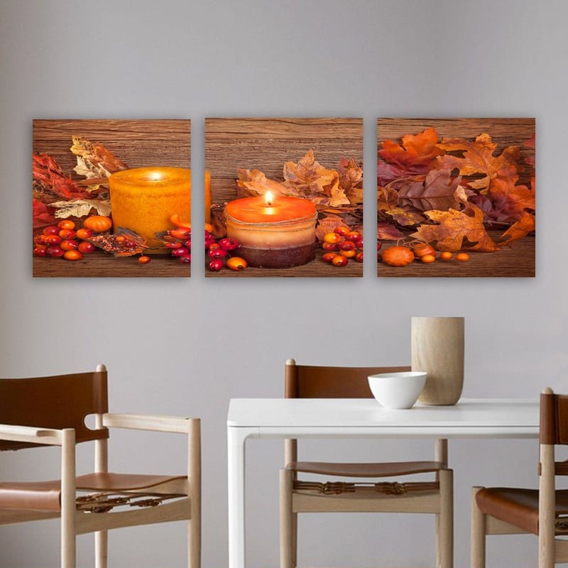 Dekorativ Canvastavla 3-Delar 30x30 cm, Flerfärgad