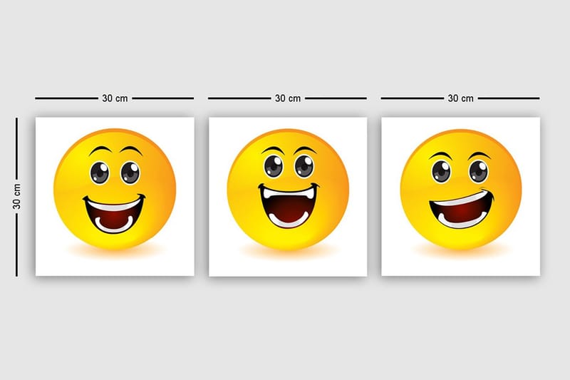 Dekorativ Canvastavla 3-Delar 30x30 cm - Flerfärgad - Inredning - Tavlor & konst - Canvastavlor