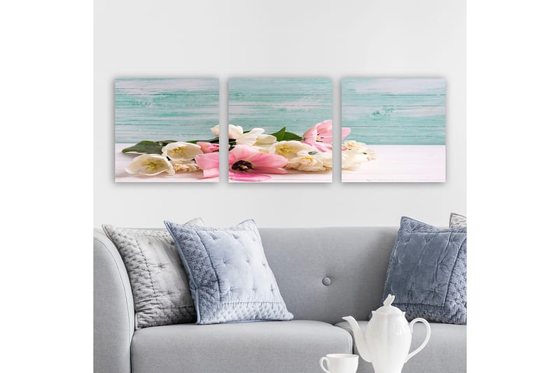 Dekorativ Canvastavla 3-Delar 30x30 cm, Flerfärgad