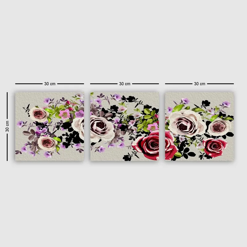 Dekorativ Canvastavla 3-Delar 30x30 cm - Flerfärgad - Inredning - Tavlor & konst - Canvastavlor