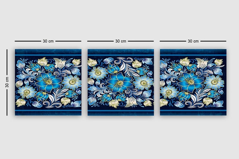 Dekorativ Canvastavla 3-Delar 30x30 cm - Flerfärgad - Inredning - Tavlor & konst - Canvastavlor