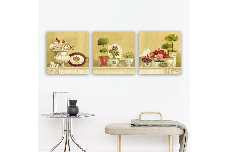 Dekorativ Canvastavla 3-Delar 30x30 cm, Flerfärgad