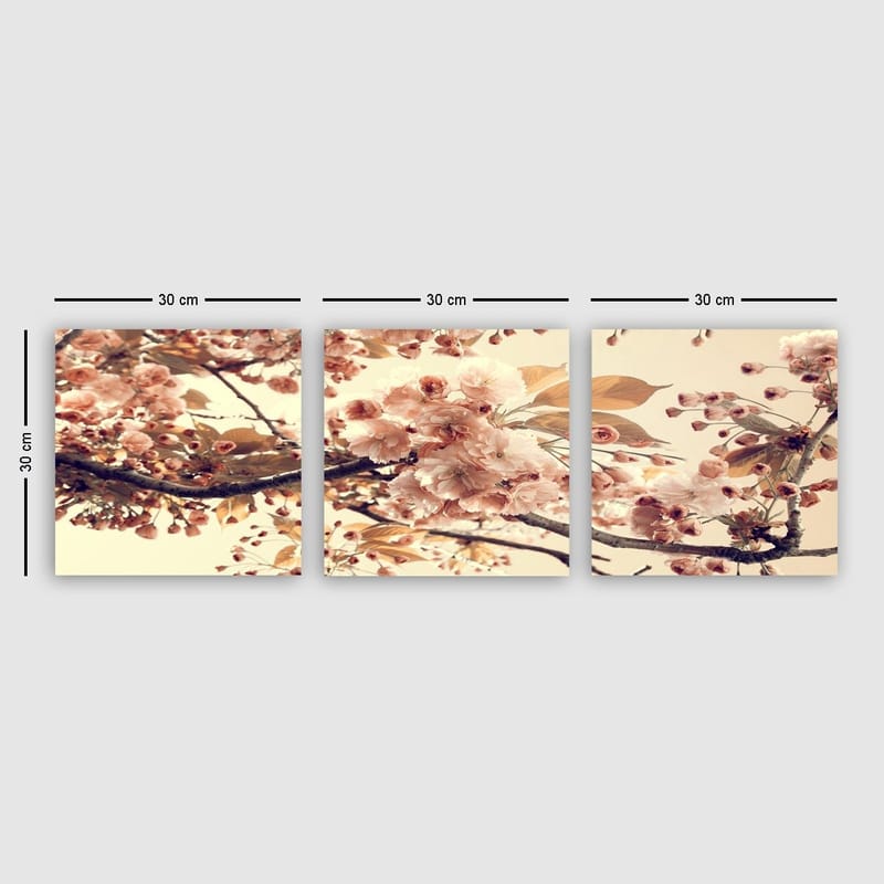 Dekorativ Canvastavla 3-Delar 30x30 cm - Flerfärgad - Inredning - Tavlor & konst - Canvastavlor