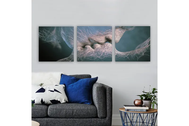 Dekorativ Canvastavla 3-Delar 30x30 cm, Flerfärgad