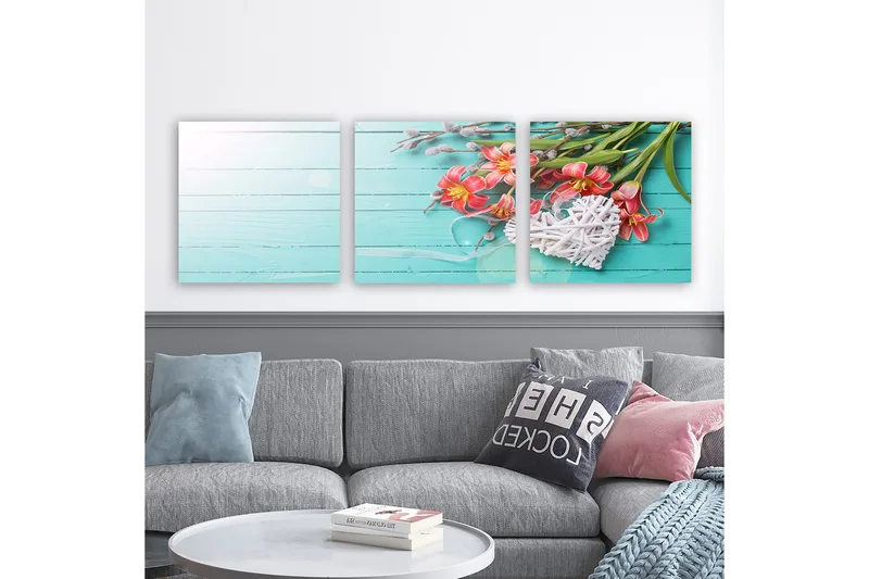 Dekorativ Canvastavla 3-Delar 30x30 cm, Flerfärgad