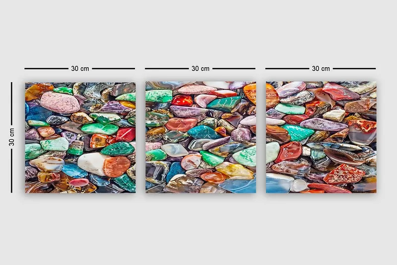 Dekorativ Canvastavla 3-Delar 30x30 cm - Flerfärgad - Inredning - Tavlor & konst - Canvastavlor
