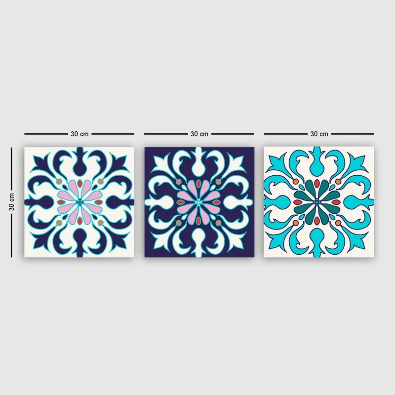 Dekorativ Canvastavla 3-Delar 30x30 cm, Flerfärgad